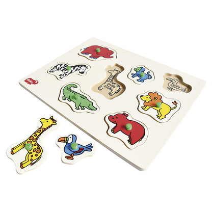 Rompecabezas Animales Salvajes Madera Ingles Español Diako