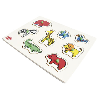 Rompecabezas Animales Salvajes Madera Ingles Español Diako