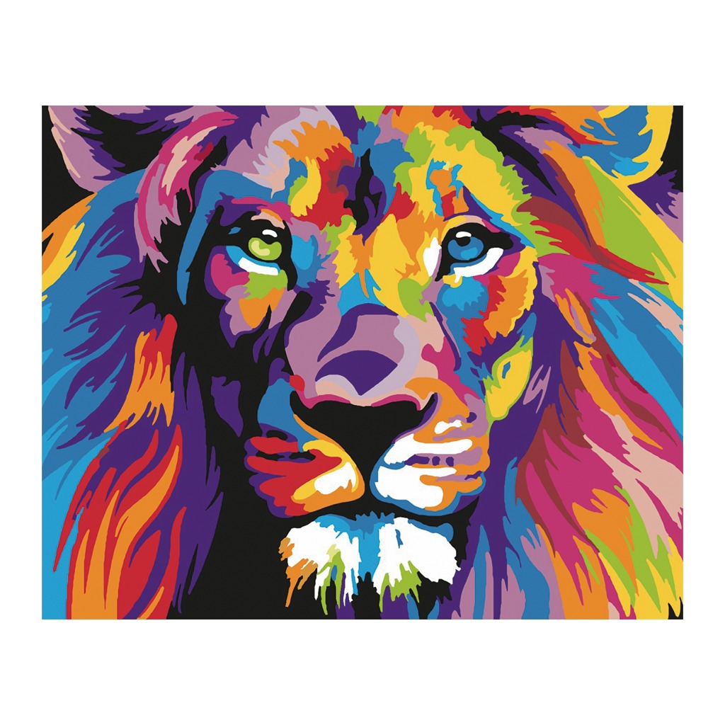 PINTA POR NUMERO 40 X 50 LEON MULTICOLOR