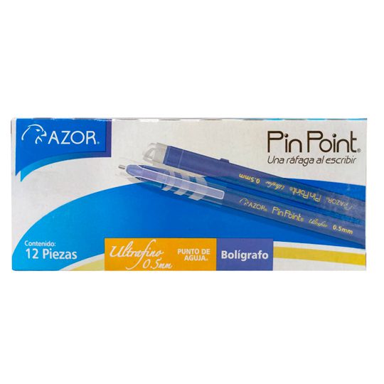 Bolígrafos Azor Pin Point Ultra Fino Punta Aguja 0.5mm 12 Piezas Elige Color - MarchanteMX