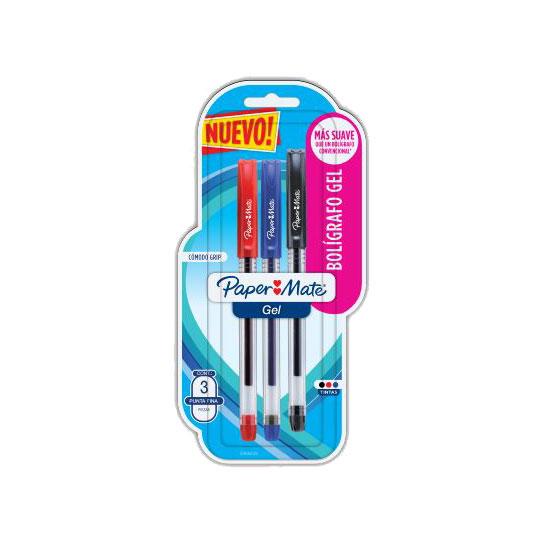 Pluma de Gel Paper Mate Punto fino 3 piezas 2066238 - MarchanteMX