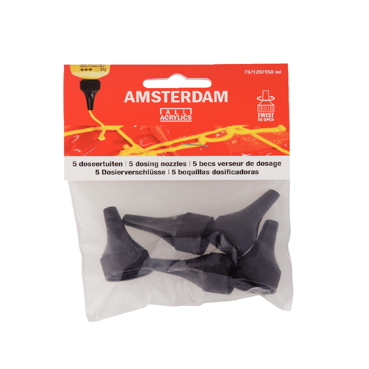 Amsterdam - Bolsa con 5 Boquillas para tubo de 120 ml