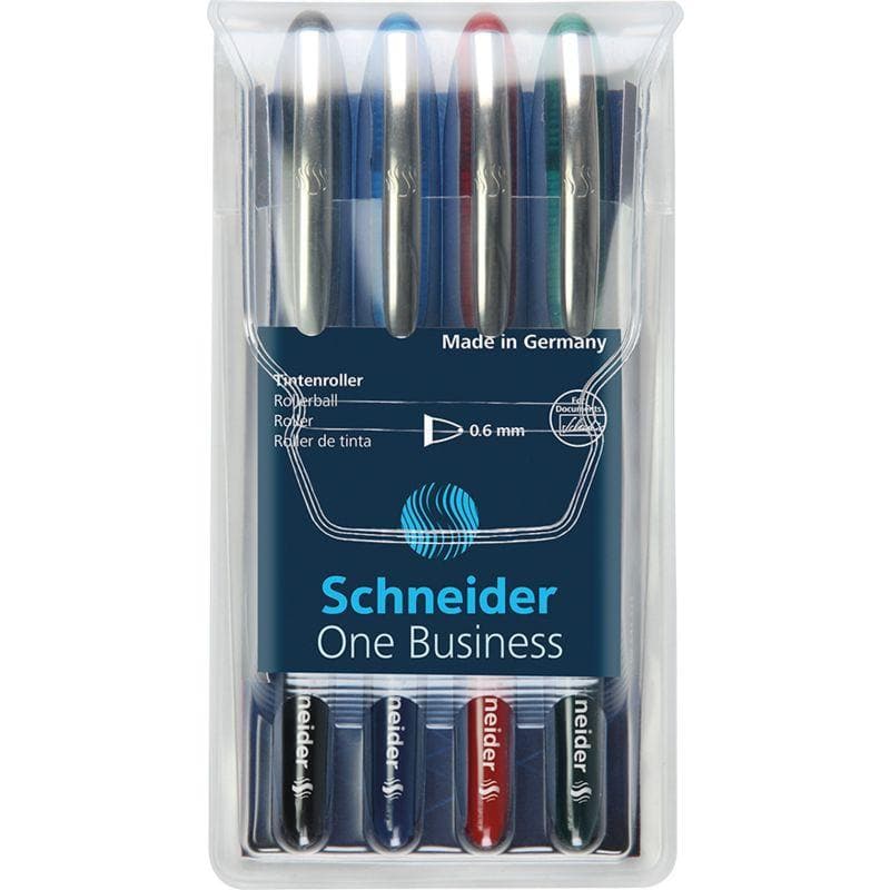 SCHNEIDER - ESTUCHE CON 4 BOLÍGRAFOS ROLLER ONE BUSINESS #06