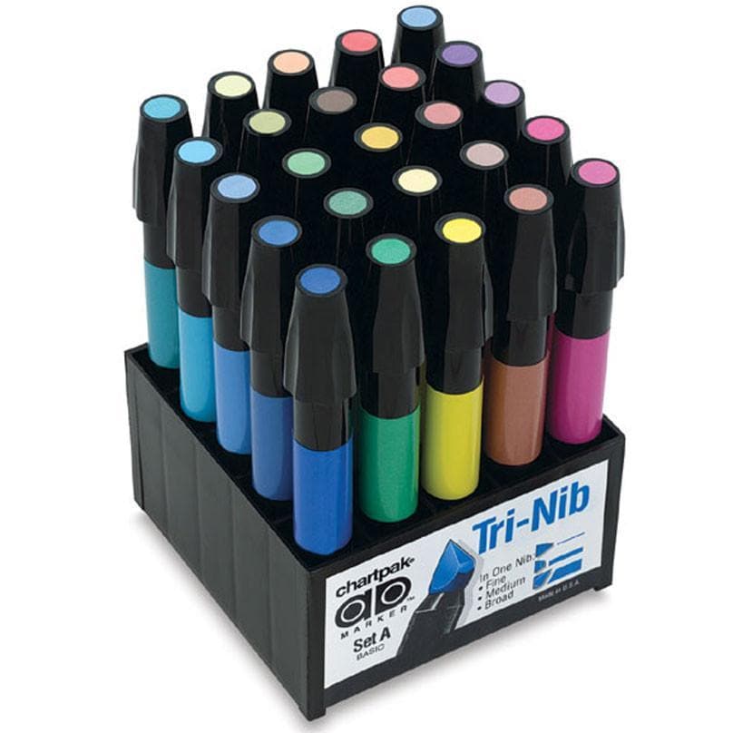CHARTPAK- Set A de marcadores con 25 piezas colores básicos