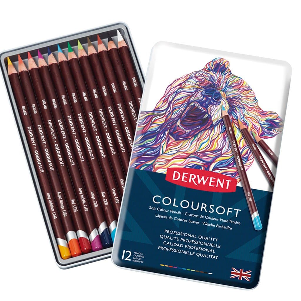 Derwent - Caja metálica con 24 lápices coloursoft no. 0701027