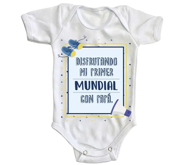 Body Bebé Disfrutando mi primer mundial con papá - MarchanteMX