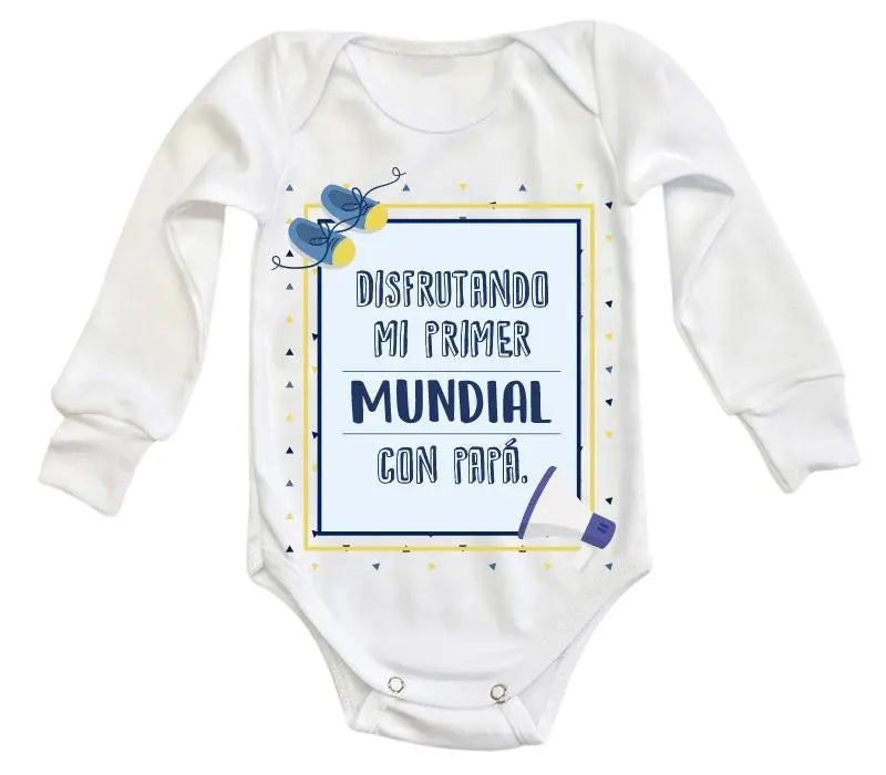 Body Bebé Disfrutando mi primer mundial con papá - MarchanteMX