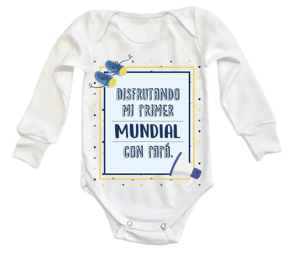 Body Bebé Disfrutando mi primer mundial con papá - MarchanteMX