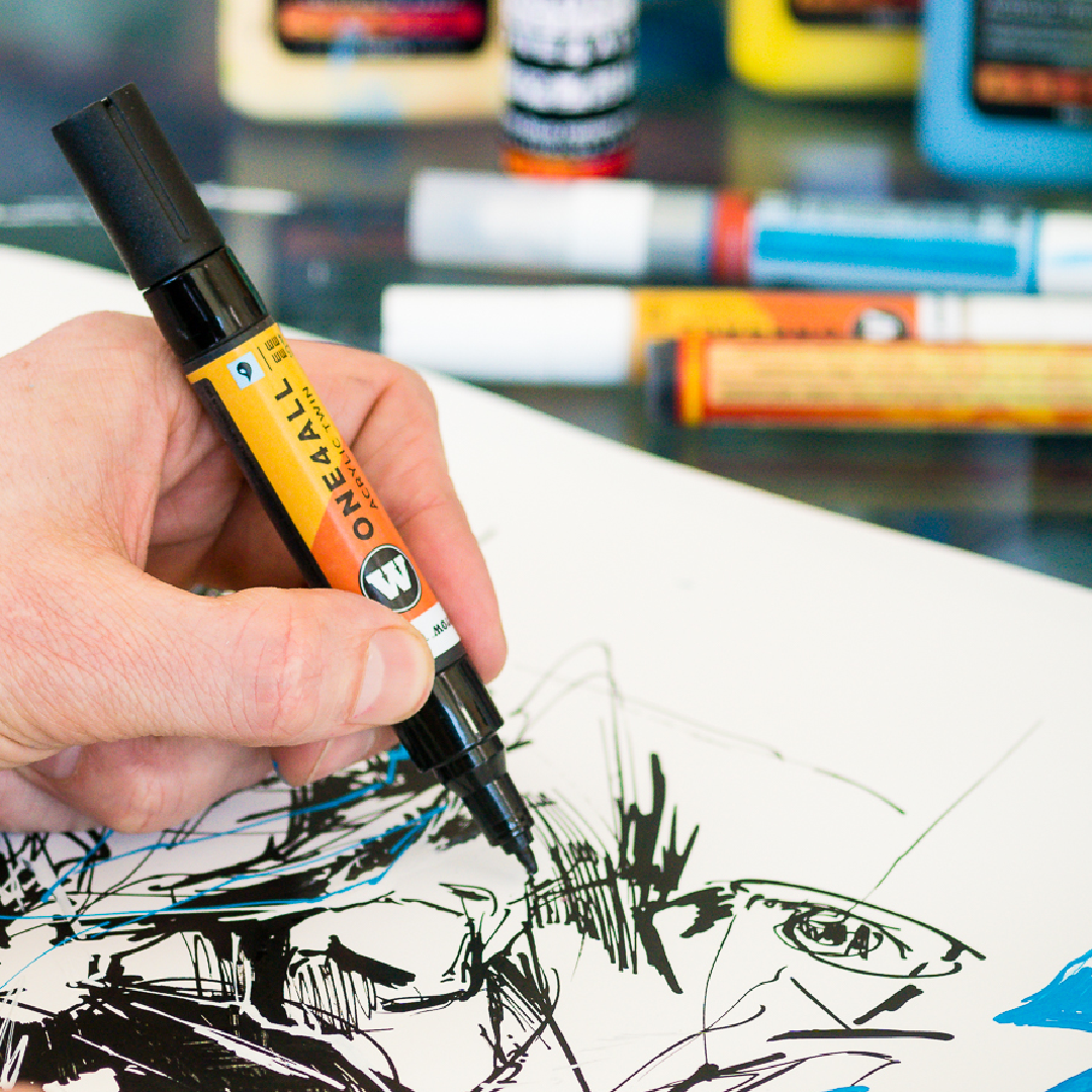 MOLOTOW -  MAIN KIT N¬∞ 1 con 12 marcadores acrílicos twin one4all de doble punta