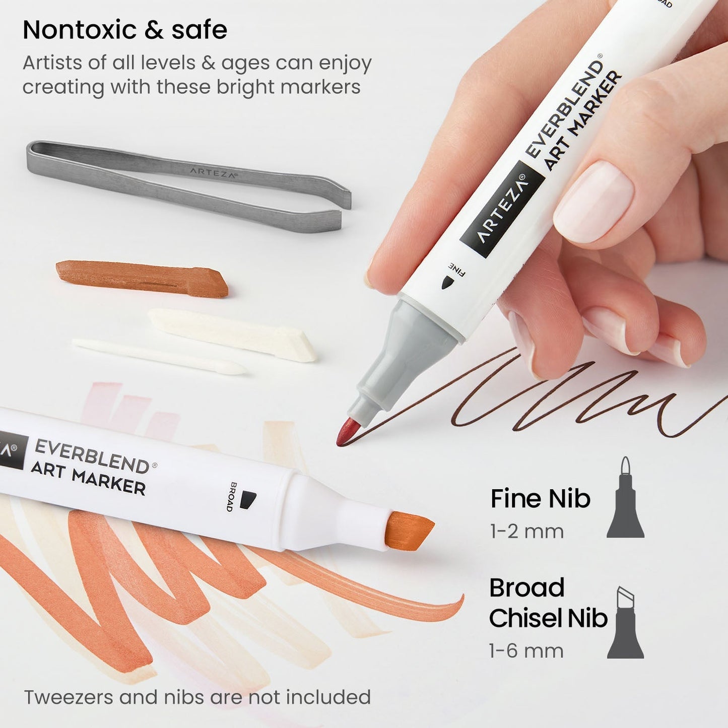 36 Rotulador Marcador Doble Punta Tono Piel Everblend Arteza