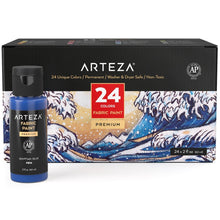 Set 24 Pintura Textil 60ml Arteza Color Básico Metal Bote