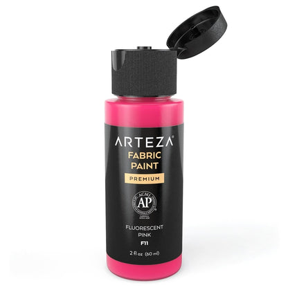 Set 24 Pintura Textil 60ml Arteza Color Básico Metal Bote