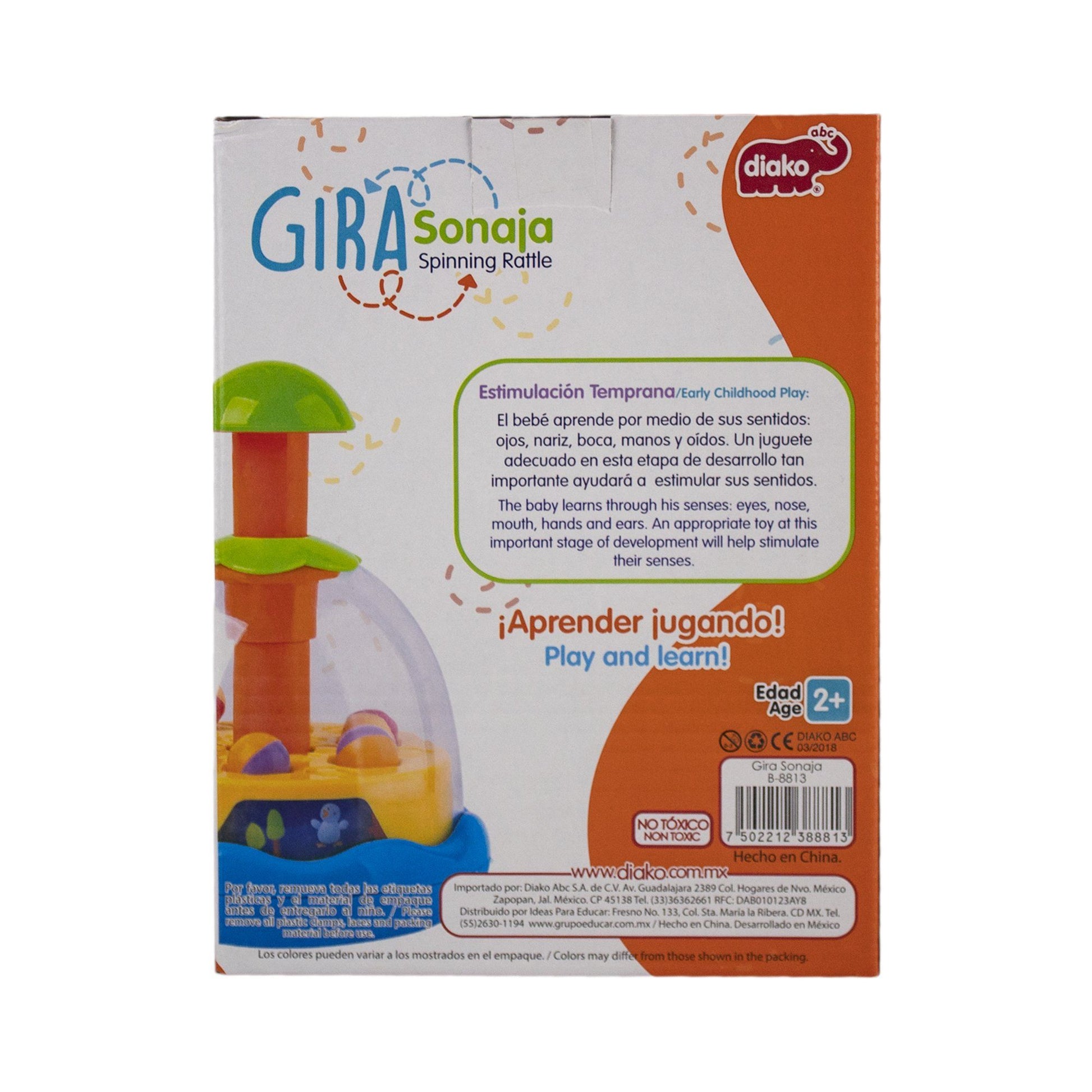 Sonaja Giratoria Juego Niño Naranja - MarchanteMX
