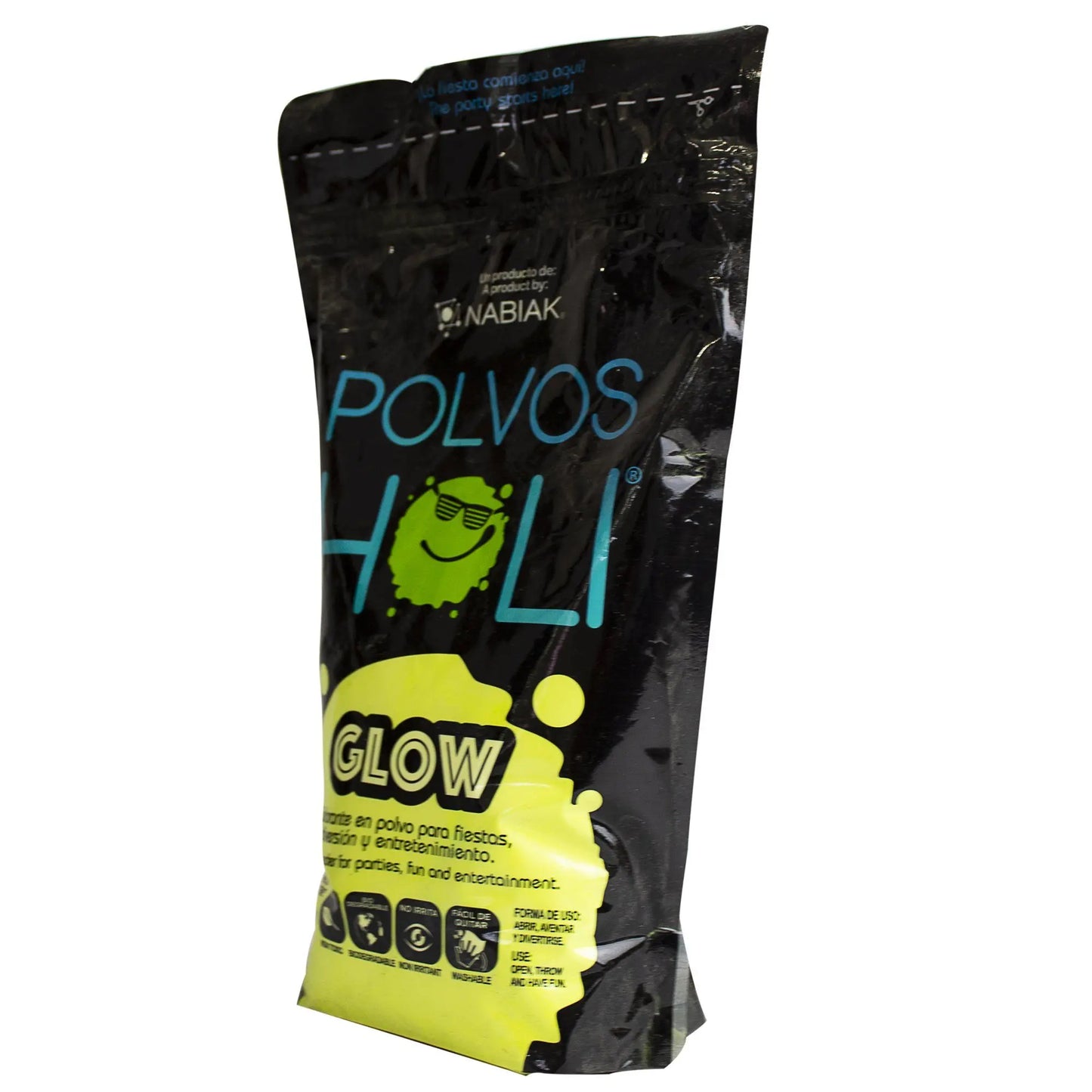 Polvos Holi Glow Amarillo Fluorescente Maxibolsa 650gr - MarchanteMX