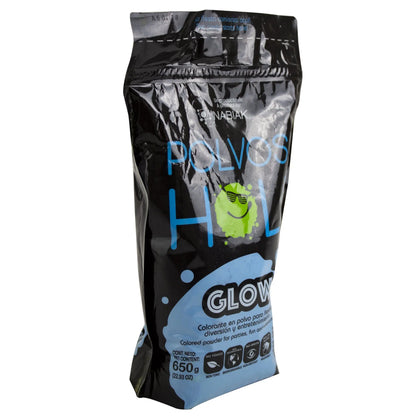 Polvos Holi Glow Azul Fluorescente Maxibolsa 650gr - MarchanteMX