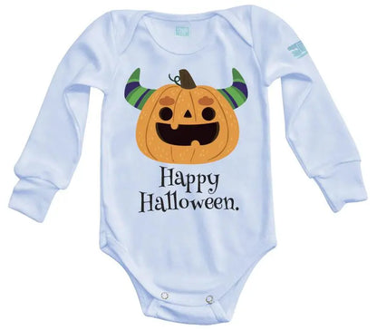 Body Bebé Happy Halloween Calabaza Cuernos - MarchanteMX