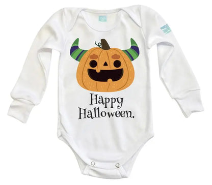 Body Bebé Happy Halloween Calabaza Cuernos - MarchanteMX