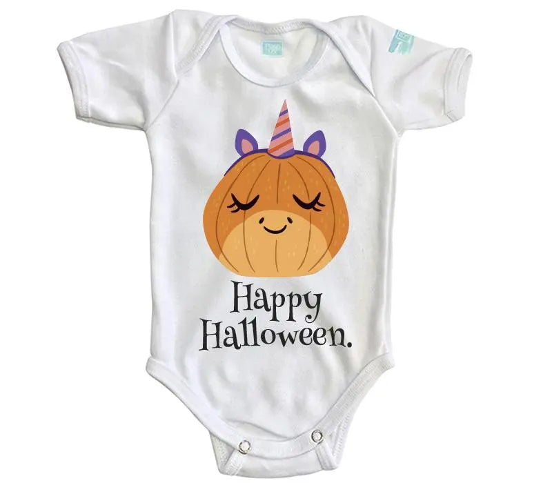 Body Bebé Happy Halloween Calabaza Unicornio - MarchanteMX