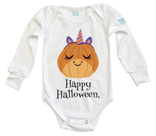 Body Bebé Happy Halloween Calabaza Unicornio - MarchanteMX