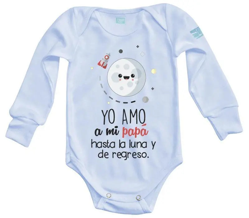 Pañalero Yo amo a mi papá Manga Larga / Azul / 12 - Coveme - vista lateral