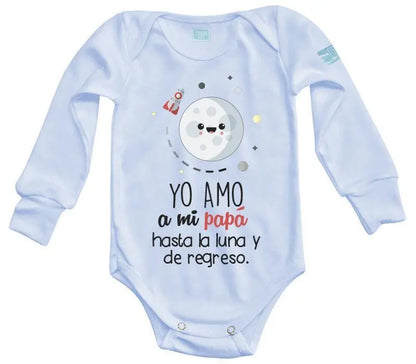 Pañalero Yo amo a mi papá Manga Larga / Azul / 12 - Coveme - vista lateral