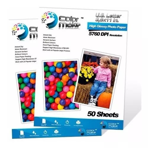 Papel Fotográfico Glossy 210 Gramos Tamaño Carta 50 Hojas