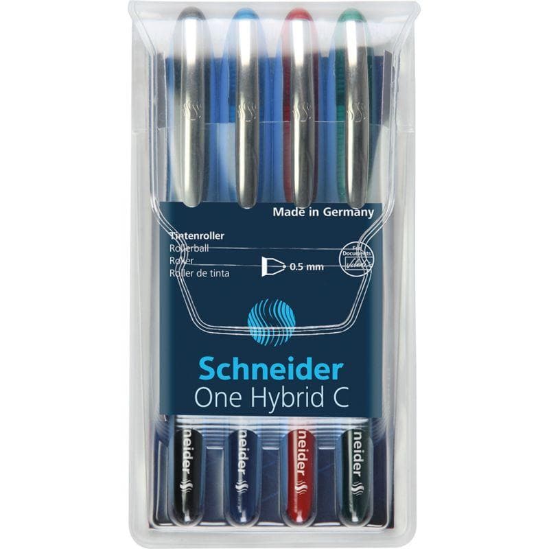 SCHNEIDER -ESTUCHE CON 4 BOLÍGRAFOS ROLLER ONEHYBRID C #05