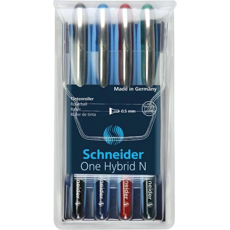 SCHNEIDER -ESTUCHE CON 4 BOLÍGRAFOS ROLLER ONEHYBRID N #05 Schneider