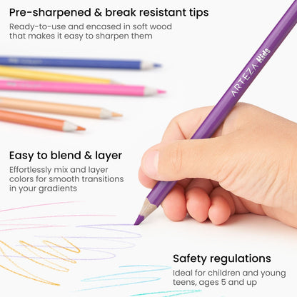 Set 48 Lápices Colores Dibujo Estuche Junior Kids Arteza