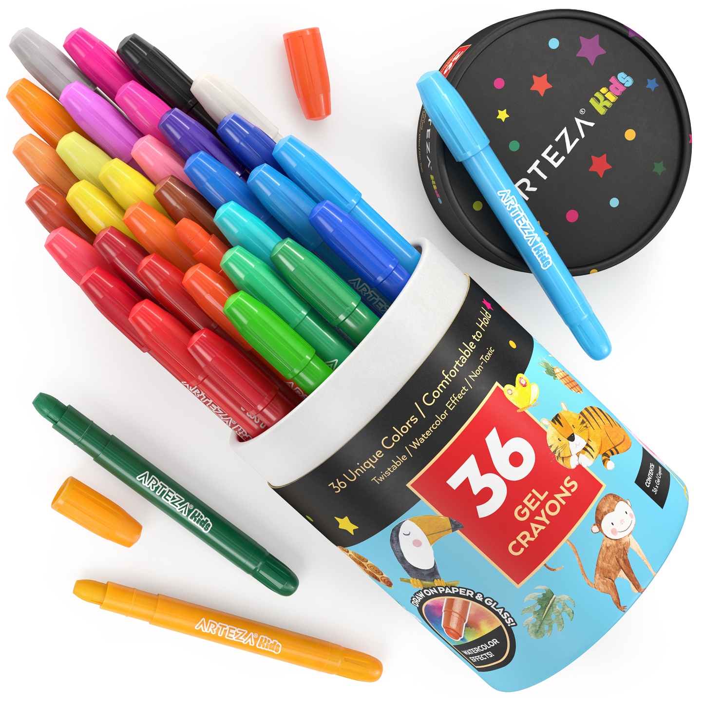 Set 36 Crayones Gel Twistables Niños Dibujo Colores Arteza
