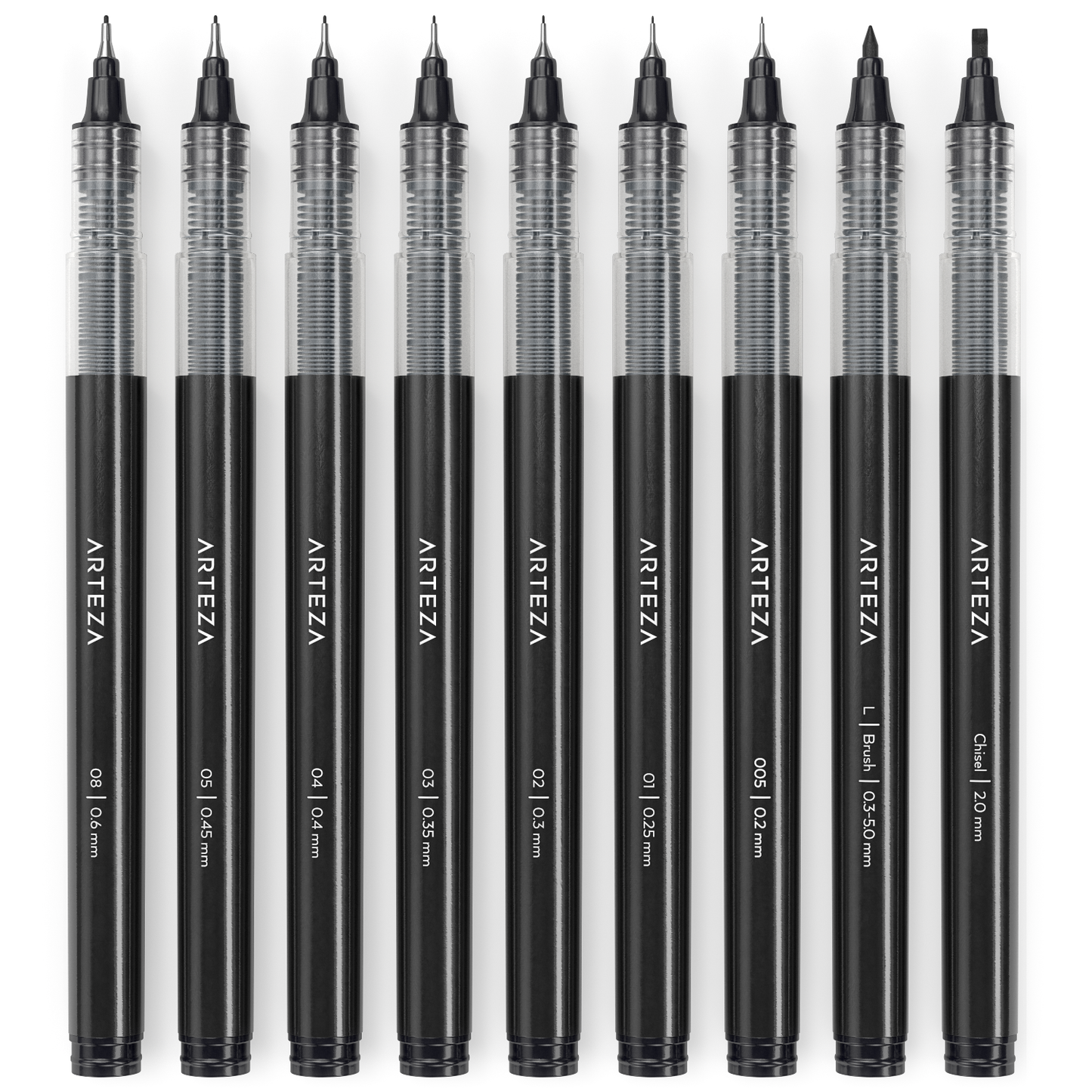 Set 9 Estilógrafos Rotulador Negro 9 Puntas Micron Arteza