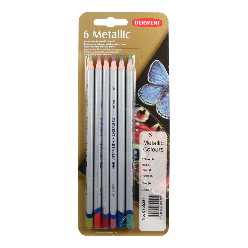 Derwent - Blister con 6 lápices metálicos de colores no. 0700259