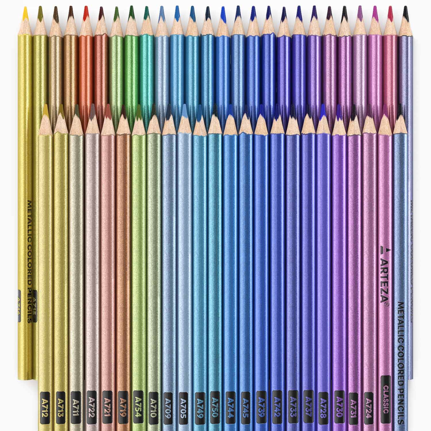 Set 50 Lápices Colores Junior Metallic Dibujo Arteza Classic