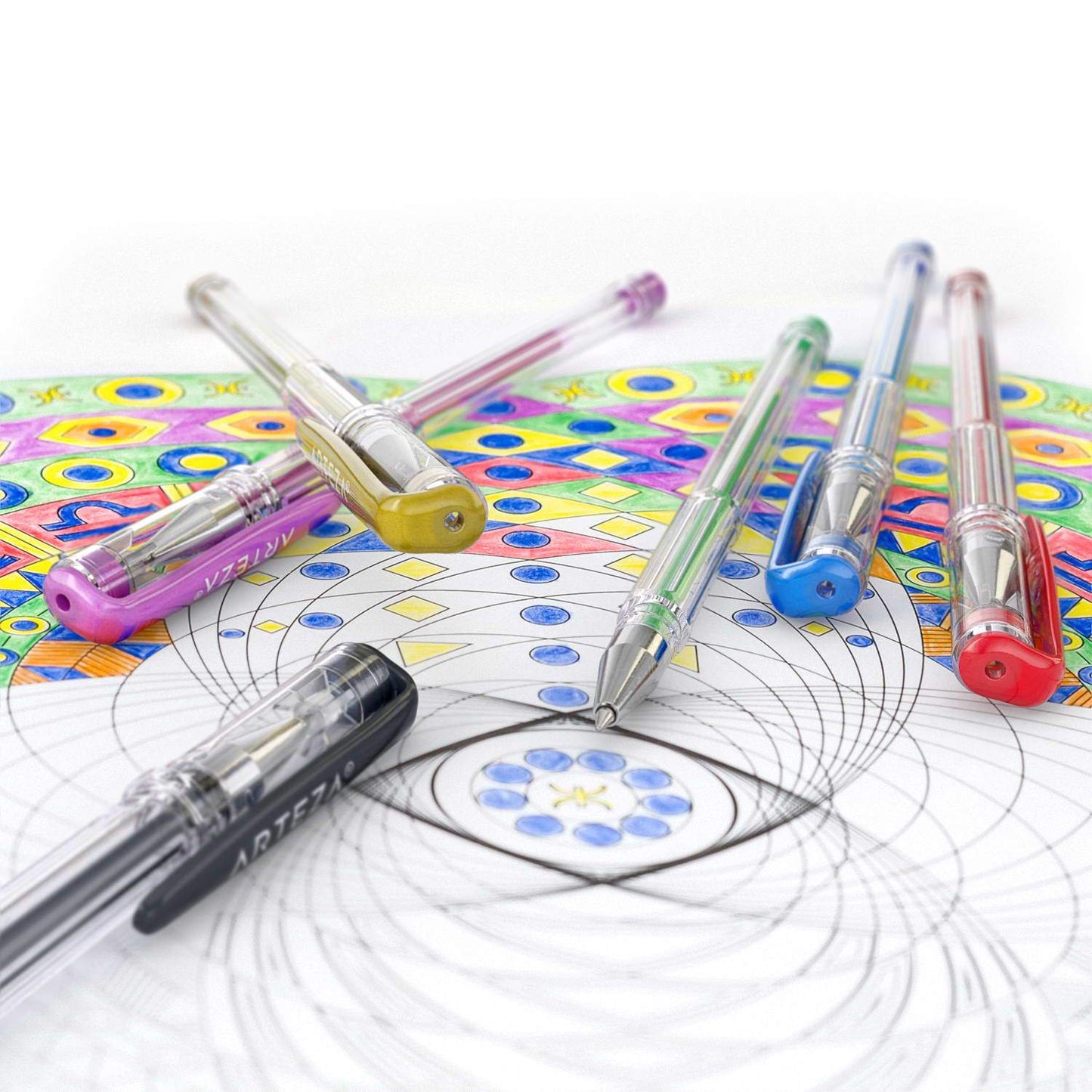 Set 14 Plumas De Gel Metallic Metálicos Arteza