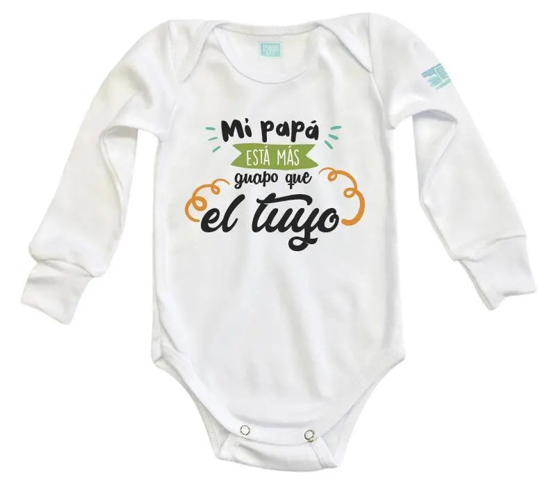 Body Bebé Mi Papá Esta Más Guapo Manga Corta / Blanco / 3 - Coveme