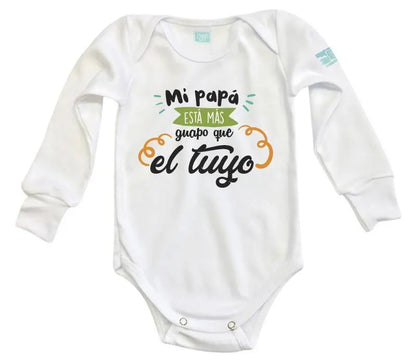 Body Bebé Mi Papá Esta Más Guapo Manga Corta / Blanco / 3 - Coveme