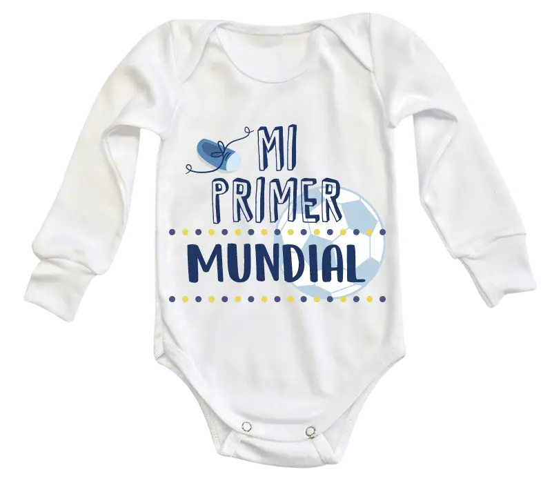 Body Bebé Mi primer mundial Manga Larga / Blanco / 24m - PLASH