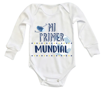 Body Bebé Mi primer mundial Manga Larga / Blanco / 24m - PLASH