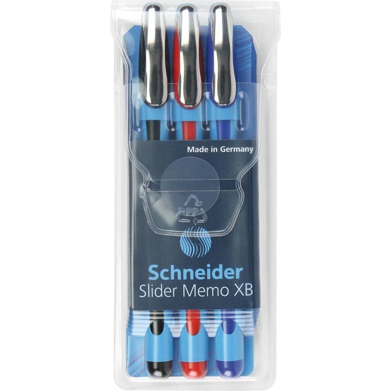 SCHNEIDER - ESTUCHE CON 3 BOLÍGRAFOS SLIDER MEMO XB
