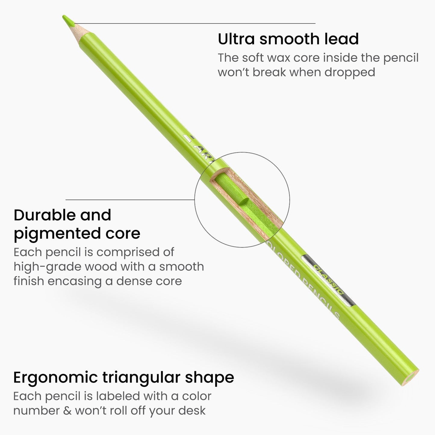 Set 50 Lápices Colores Junior Pasteles Dibujo Arteza Classic