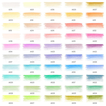 Set 50 Lápices Colores Junior Pasteles Dibujo Arteza Classic