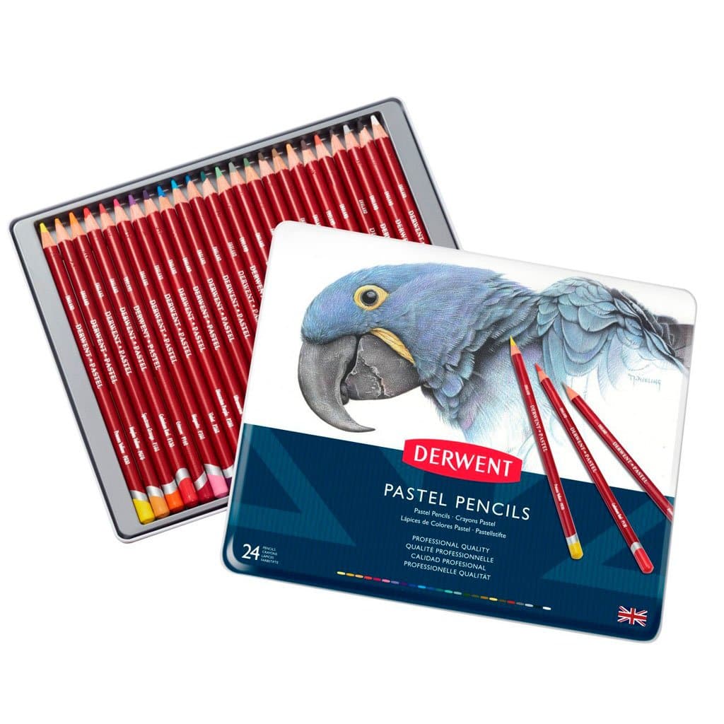 Derwent - Caja metálica con 24 lápices pastel no. 32992