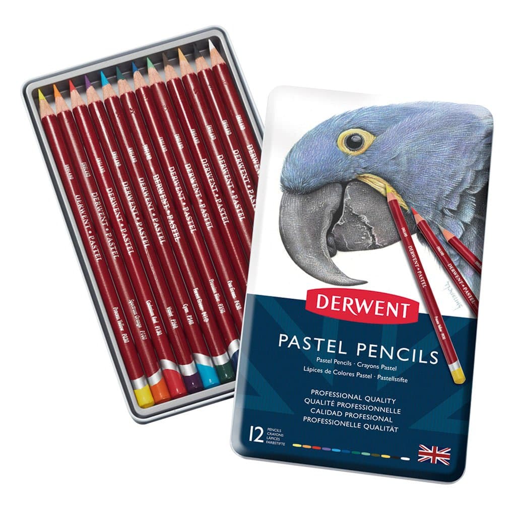 Derwent - Caja metálica con 12 lápices pastel no. 32991