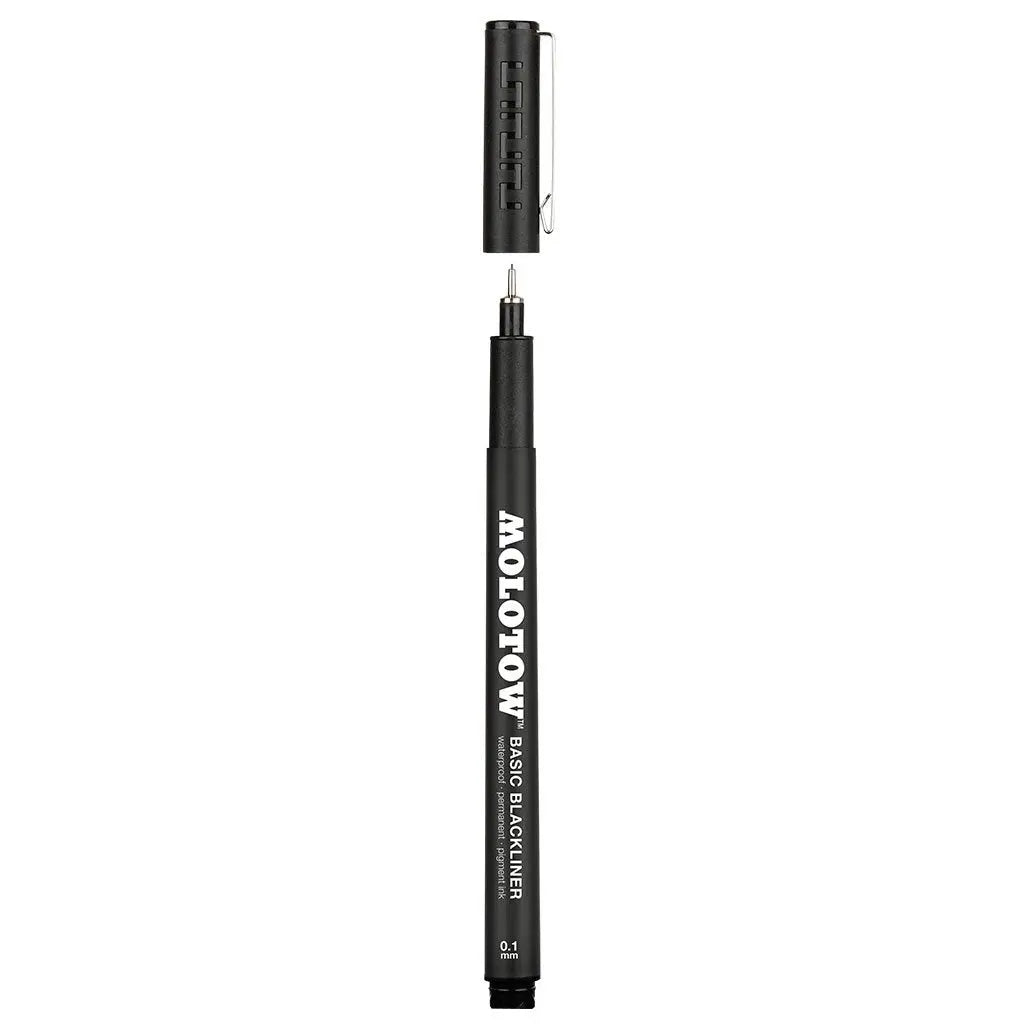 Molotow Blackliner Set 4 Pennarelli Nero - Tratto 0.3-1.0mm, Inchiostro Permanente, Made In Germany - Foto 4