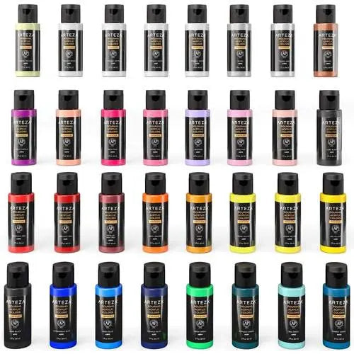 Set 32 Pinturas Acrílica Fluido Pouring Vertido 60ml Arteza Arteza