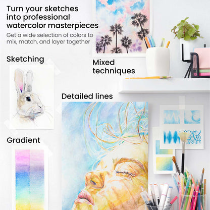 Set 72 Lápices Acuarelables Dibujo Arte Acuarela Pro Expert Arteza