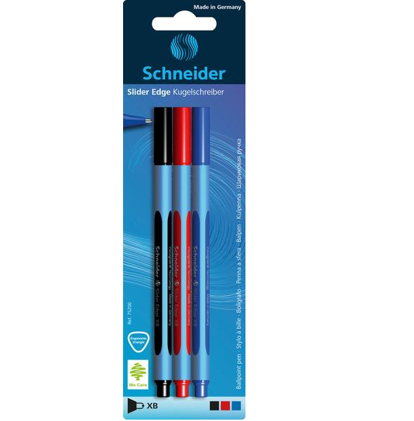 SCHNEIDER - 3 BOLÍGRAFOS SURTIDOS SLIDER EDGE XB