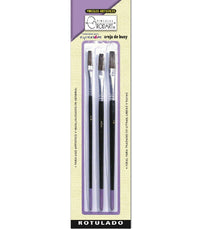 RODART - Juego de 3 pinceles artísticos serie violeta