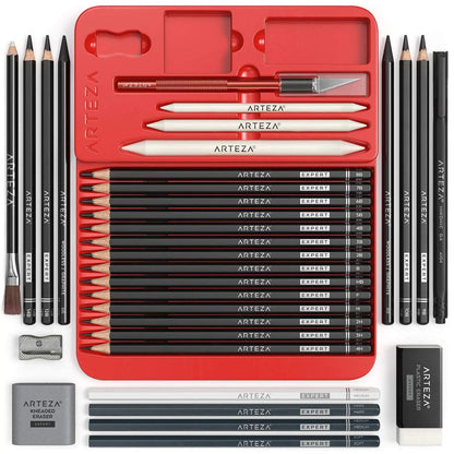 33pz Set Dibujo Profesional Boceto Sketch Grafito Arteza - Coveme - vista trasera