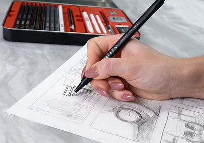 33pz Set Dibujo Profesional Boceto Sketch Grafito Arteza - Coveme - empaque